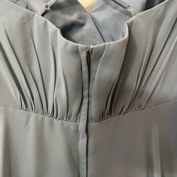 DB Studio Celebrate Baby Blue Chiffon Crisscross Back Gown Dress Size 8 Prom - Picture 3 of 11